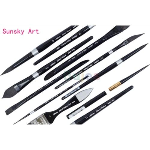 Original America Black Velvet Silver brush Velvet squirrel hair Watercolor pen series Round head brush Professional art supplies