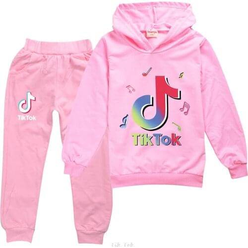 TIK TOK Children clothing Hoodies sets boys clothes Hoodies cartoon suits toddler girls top+pant 2Pcs set sports suit baby