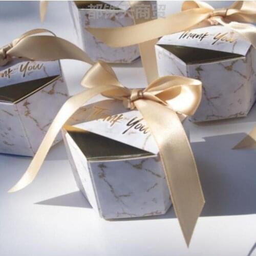 New Creative Marbling style Candy Boxes Wedding Favors Party Supplies Baby Shower thanks Gift Box LX7037