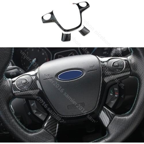 Fit Forford Focus Escape Kuga c-max ABS Carbon fiber color Steering Wheel Cover Trim