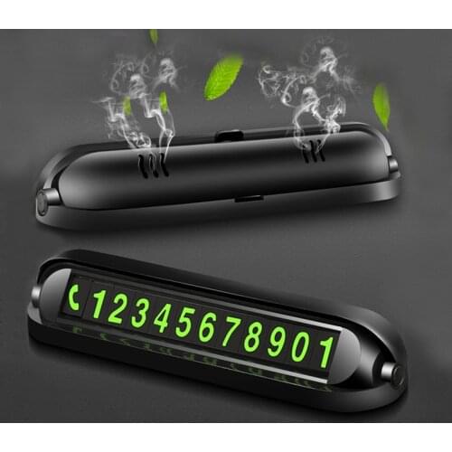 Luminous Car Temporary Parking Card With Aromatherapy Car Air Freshener Phone Number Card Plate Car Styling Car Accessories Card