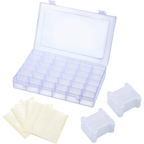 Cross Stitch Thread Plastic Storage Boxes for DIY Art Craft, 5 Self-adhesive