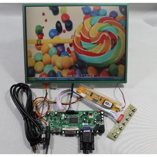 HD MI VGA DVI Audio lcd controller board NT68676+12.1" LTD121ECNN 1024x768 lcd+Touch panel