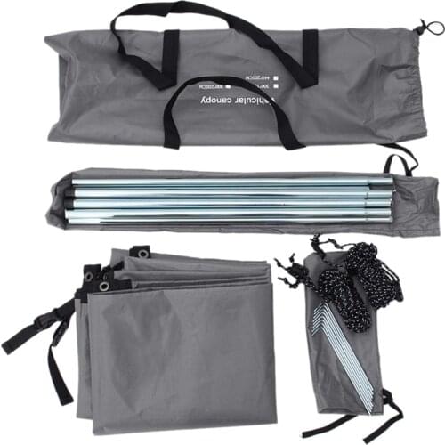 Portable Campin Shelter, Car Side Awning RV Sun Shade Sail Canopy Roof Top Tent for Caravan, Outdoor, SUV