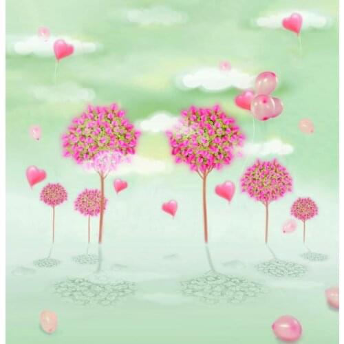 Simple background for newborn baby 5x6.5ft custom green screen pink flowers photography backdrops wedding photos for studio