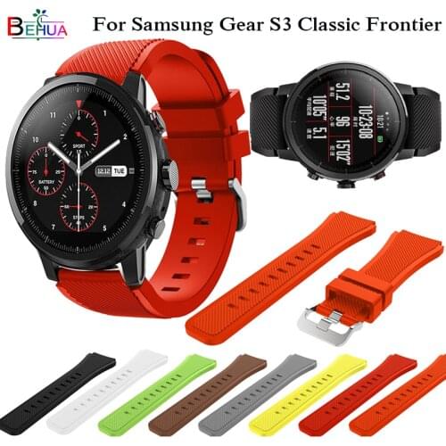 Watchbands 22mm Sport Silicone Strap Band For Samsung Gear S3 Classic Frontier Replacement Band For Huami Amazfit Stratos 2/2S