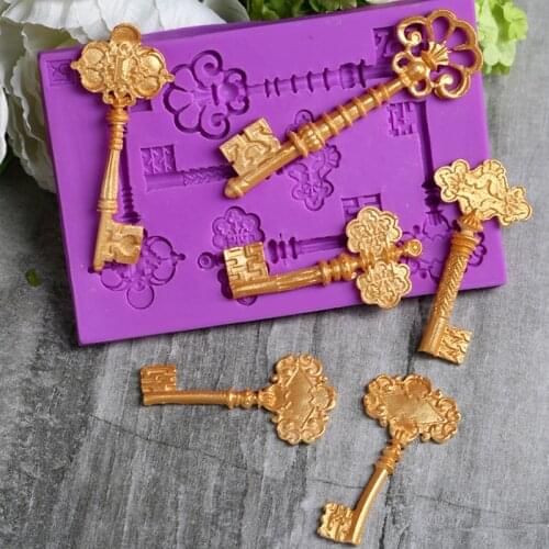 Classical Key Silicone Mold Fondant Mould Cake Decorating Tool Chocolate, Gumpaste Mold, Sugarcraft ,Kitchen Gadget