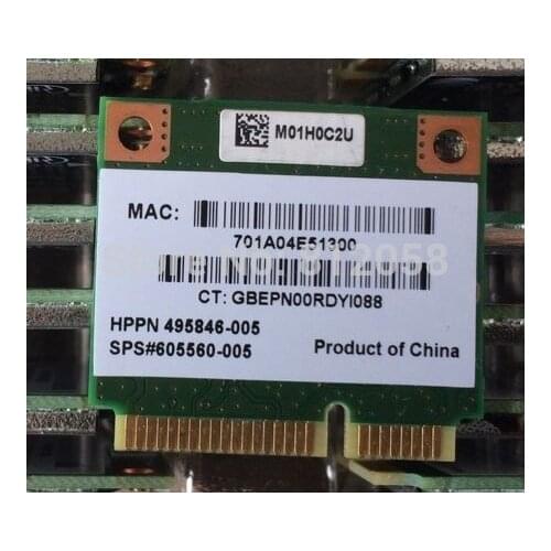 SSEA New for Atheros AR9285 AR5B95 half Mini PCI-E 802.11b/g/n Wireless card for HP CQ50 CQ60 CQ40 CQ62 dv7 SPS 518436-001