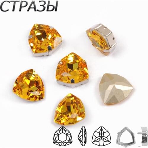 Light Topaz glass crystal flat back 3 Sizes Sew on rhinestone beads Crystals dress shoes bags diy trim Jewelry Strass