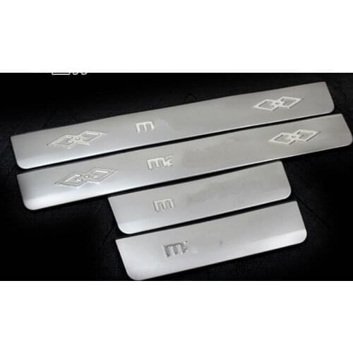 Higher star stainless steel 4pcs car Door Sills scuff footplate,protection sticker,guard plate For Mazda3 2005-2014