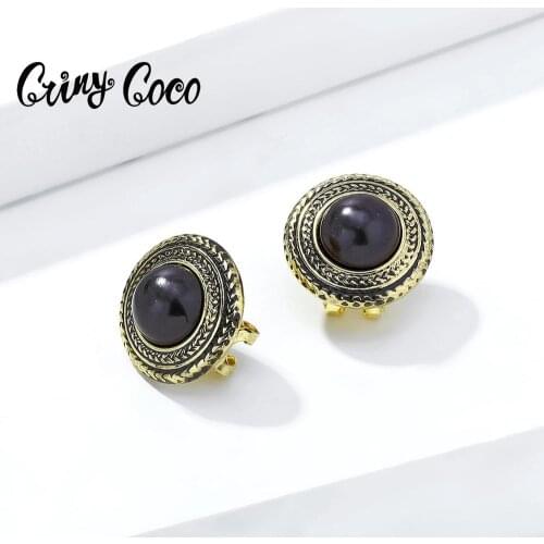 Cring Coco Hawaiian Classic Stud Earrings for Women Vintage Zinc Alloy Geometric Earring Jewelry Popular Mothers Day Gifts 2020