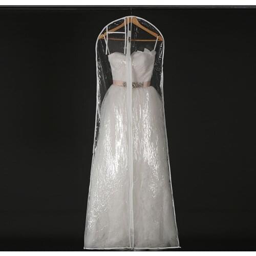 1x Clear Wedding Dress Cover Storage Bags Dustproof Large Bridal Gown Garment 160/170/180CM Free Shipping