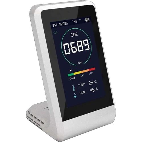 1PC Portable Carbon Dioxide Detector Air Quality Monitor With Storage Case Suitable For Use In Various Places No Batteries