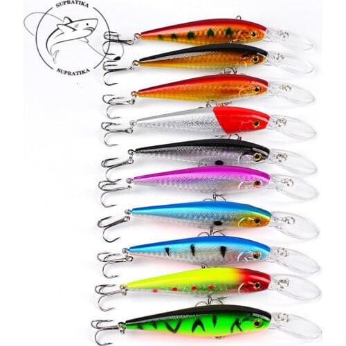 10Pcs/Lot 11.5cm/10.5g Lifelike Minnow Hard Bait Fishing Lures Floating Artificial Trolling Wobbler Crankbait Pesca Isca
