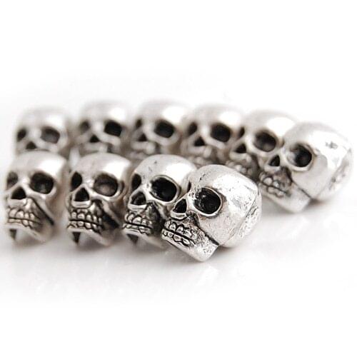 10pcs Punk Skull Spacer Beads for Jewelry Making Necklace Bracelet DIY Craft