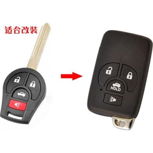 3+1 /4 BUTTONS MODIFIED FOLDING FLIP REMOTE KEY FOB CASE SHELL FOR NISSAN SYLPHY TIIDA SUNNY MARCH