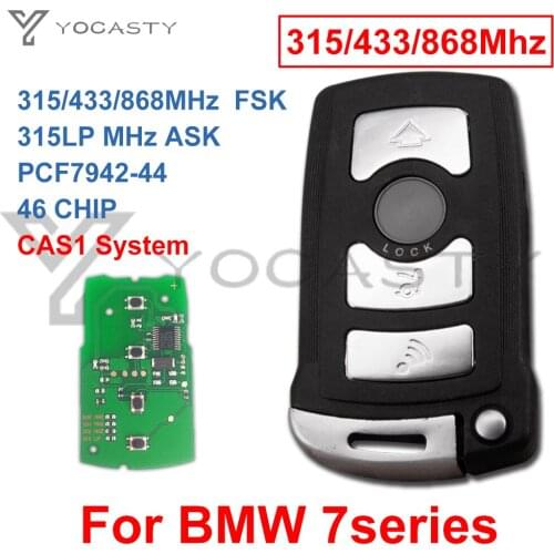 YOCASTY 4 Button Remote Control Car Key Fob 315MHz 433MHz 868MHz ID7944 LX8766S LX8766S For BMW 7 Series E65 E66 E38 E39 CAS1