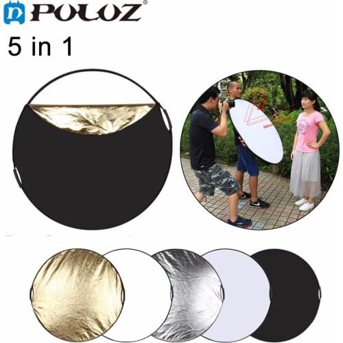 PULUZ 5 in 1 Multi Collapsible Photo Studio background Reflector Board Panels Portable Folding Light Round Photography Reflector
