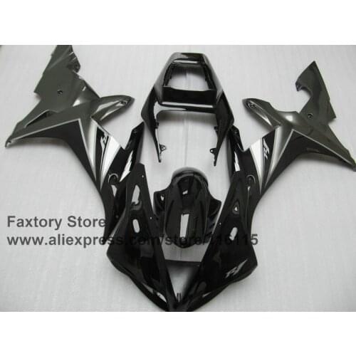 ABS plastic Motor 100% Full injection fairings kit for YAMAHA 2002 2003 R1 YZF R1 02 03 black gun gray fairing sets