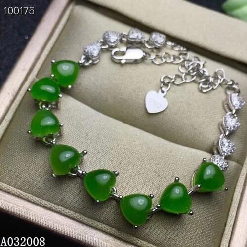 KJJEAXCMY fine jewelry 925 sterling silver inlaid natural jasper hand bracelet new female elegant jade bracelet support testing