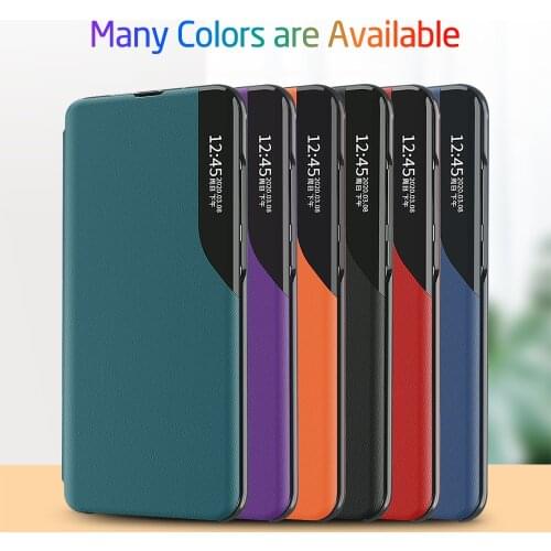 A12 Nacho case pu leather smart window view magnetic flip covers case for samsung a12 a 12 6.5'' Bumper book stand phone coques