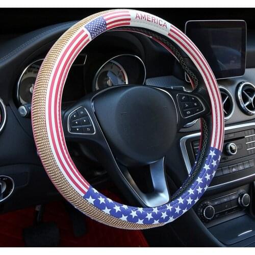 Car Steering Wheel Cover Bling Bling Rhinestones Crystal Universal Four Seasons Auto Accessories Case Car Styling