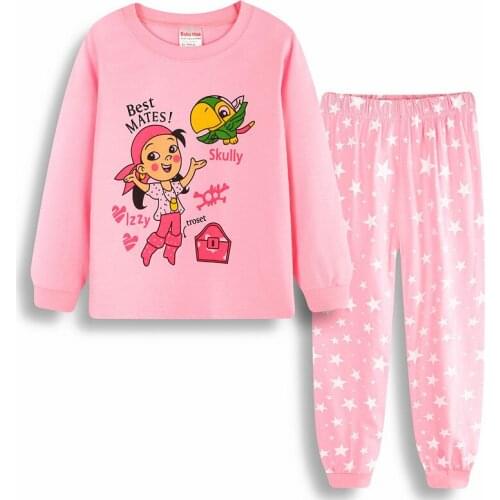 Children Autumn Long Sleeved Pajamas Set Clothing For Boys Girls Cartoon Cotton Tops+Pants 2pcs Pyjamas Kids Underwear Outfits