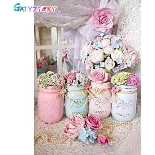 GATYZTORY 5D DIY Diamond Painting Flower Rhinestones Pictures Diamond Embroidery Sale Cross Stitch Mosaic Crafts Kits