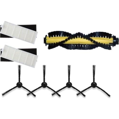 HEPA Filter *2 Sponge filters *2 Side Brushes *4 Rolling Main Brush *1 For kitfort KT-519 kt519 robotic Vacuum Cleaner Parts