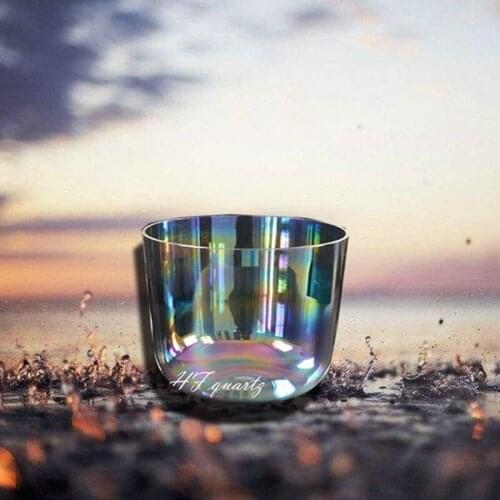 HF 7" Cosmic Light Crystal Singing Bowl G G# A A# High Quality Pure Your Heart