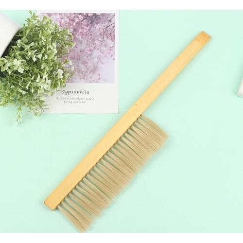 Beekeeping Tools Wood Honey Brush Wasp Bee Sweep Two Rows Of Horse Tail Hair New Bee Brush Beekeeping Equipment