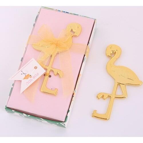 Creative Flamingo Bottle Opener Metal Manual Beer Wine Smooth Edge Personalized Favors and Gifts for Party Wedding