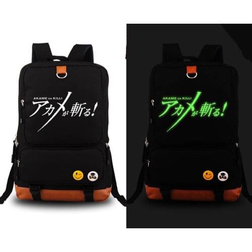 Hot Japan Anime Akame ga Kill! Night Raid cosplay Backpack Fashion Canvas Student Luminous Schoolbag Unisex Travel Bags