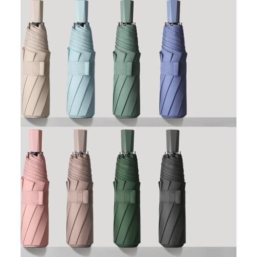 8 Ribs Mini Rain Umbrella Anti UV Parasol Sun Umbrella Rain Windproof Light Folding Portable Umbrellas for Women Men Children