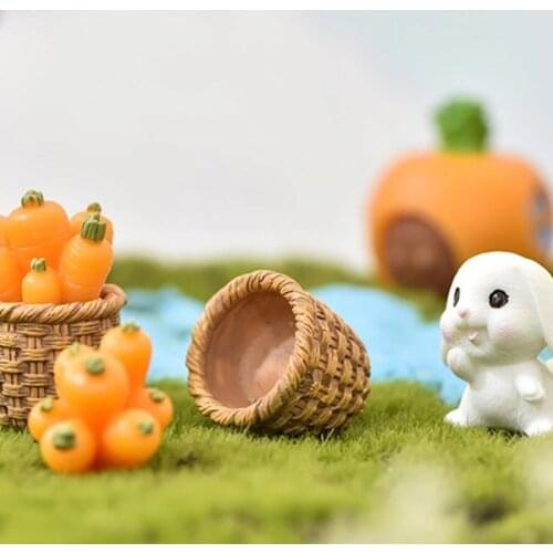 Miniatures Rabbit Easter Hare Animal Figurine Resin Craft Mini Bunny Home Cake Decoration Accessories Desk Office Fairy Garden