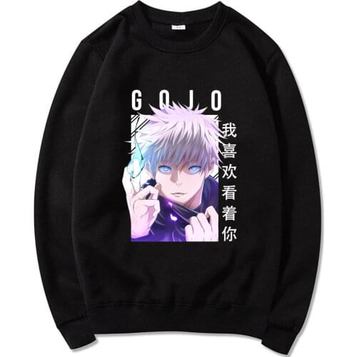 Jujutsu Kaisen Gojo Satoru Eyes Mens Streetwear Fashion Clothing Printed Male Sweatshirt Spring Anime Harajuku Tracksuit men