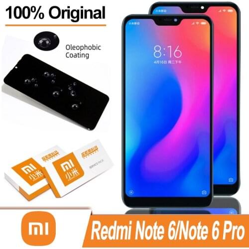 100% Original 6.26" For Xiaomi Redmi Note 6 LCD Display Touch Screen Digitizer LCD For Redmi Note 6 Pro Display Assembly