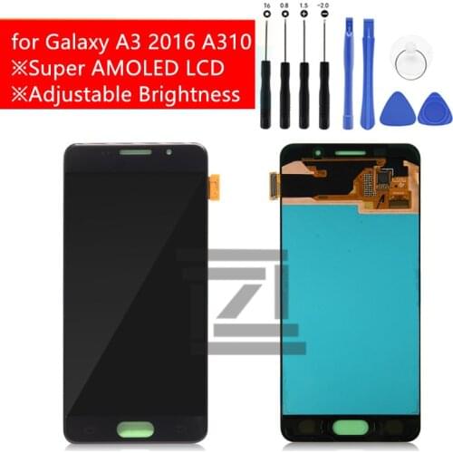 Pre-tested SUPER AMOLED screen For SAMSUNG GALAXY A3 2016 SM-A310F Display lcd a3 2016 Touch Screen Digitizer Assembly a310f lcd