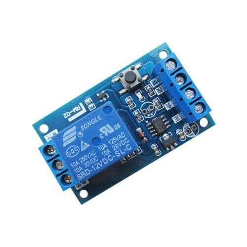 2 pcs 12V Bond Button Bistable Relay Module Car Modification Switch One Key Start and Stop Self-Locking