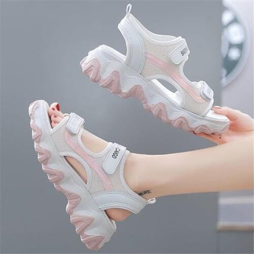 Women Casual Fashion Breathable Ladies Shoes 2021 Summer Thick Bottom Wear-Resisting Platform Shoes Female Comfortable Sandals