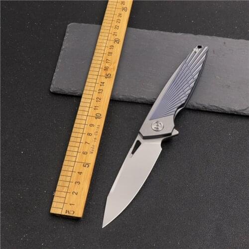 M390 steel outdoor folding knife camping hunting knife TC4 titanium alloy handle sharp high hardness tactical EDC fruit knife