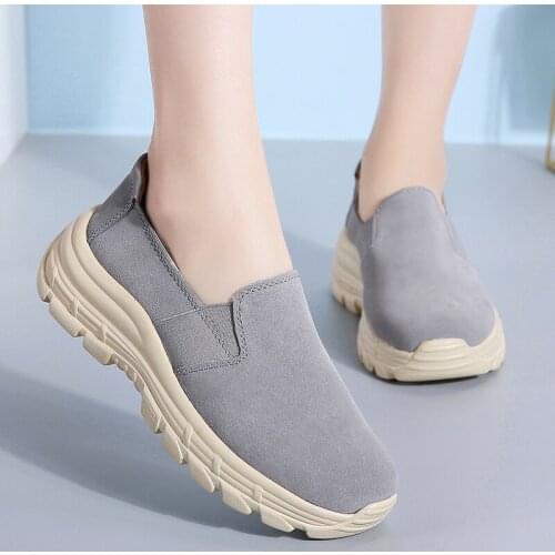 Autumn Women Flats Platform Shoes Ladies Suede Leather Flat Shoes Women Slip-on Casual Shoes Moccasins Creepers Tenis Femini