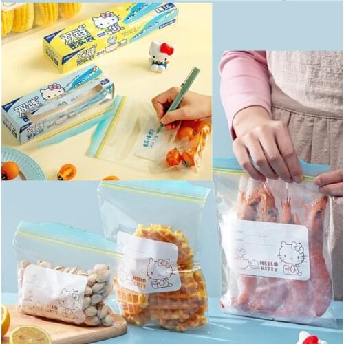 Kitty Thicken Food Bag Reusable Fresh-keeping Bag Fruit And Vegetable Sealed Bag Leak-proof Food Storage Ziplock Bag