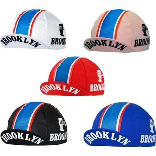 Brooklyn Men Cycling Caps Retro Black Riding Hat Safety Breathable Classic White Bicycle Headwear