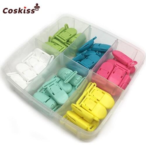 DIY Nursing Jewelry Combination Package 48pcs Mixed Color Plastic Safety Natural Baby Pacifier Clip Baby Teether Toys Set