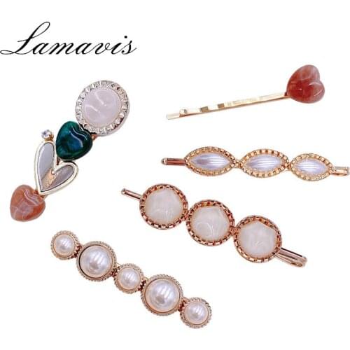 2-8pcs/pack 2020 Pearl Hairpin Female Korean Water Drill Hairpin Girl Side Hairpin Hair Accessories Various Styles Of Clip Clips