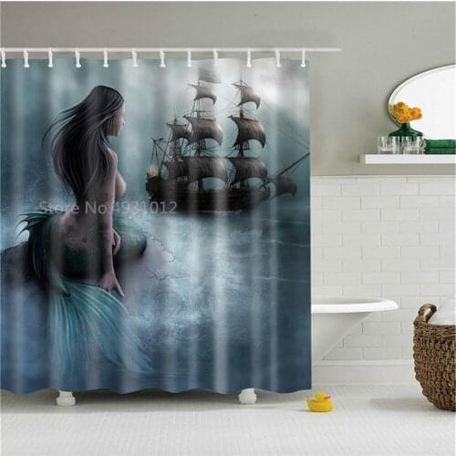 Happy Halloween Pumpkin Wizard Cute Cartoon Shower Curtains Bathroom Curtain Frabic Waterproof Polyester Bath Curtain with Hook