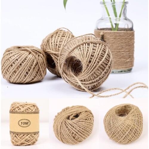 10m/50m/100m Natural Jute Twine Burlap String Florists Woven Ropes Linen Rope Wrapping Cords Thread DIY Scrapbooking Craft Decor