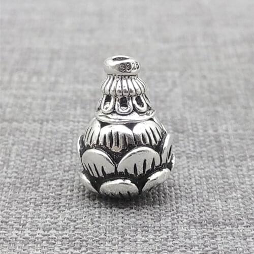 2pcs of 925 Sterling Silver Lotus Guru Mala Prayer Beads for Buddhism Bracelet