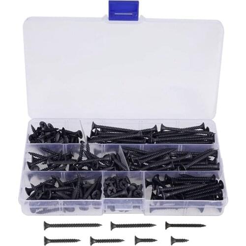 230 Pcs One Set Self Tapping Suit Cross Head with Hard Self Tapping Screw M3.5 Plasterboard Screw Wall